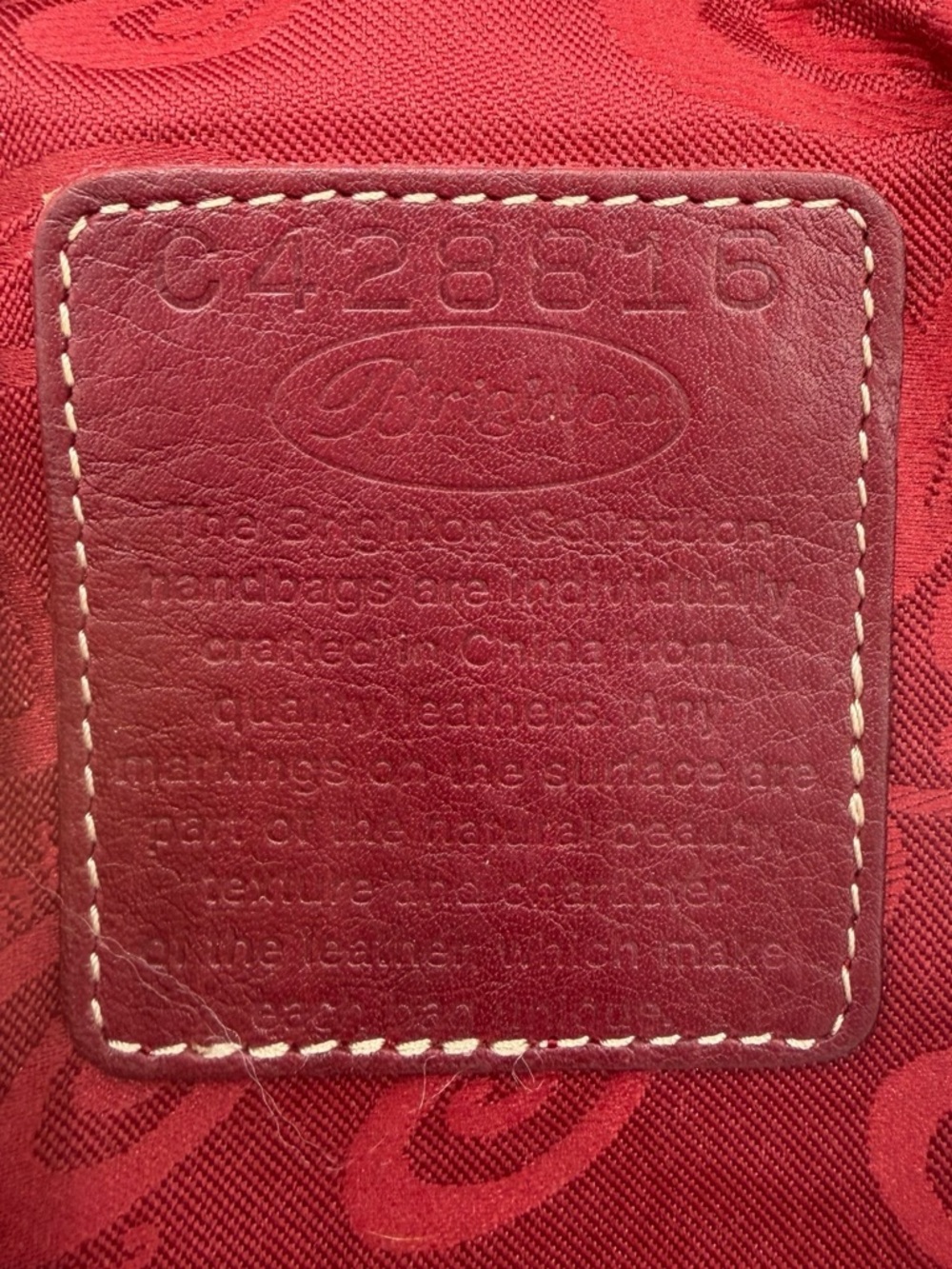 Brighton Red Croc Leather Heart Monogram Backpack Purse Charm Y2K Vintage - Picture 11 of 12
